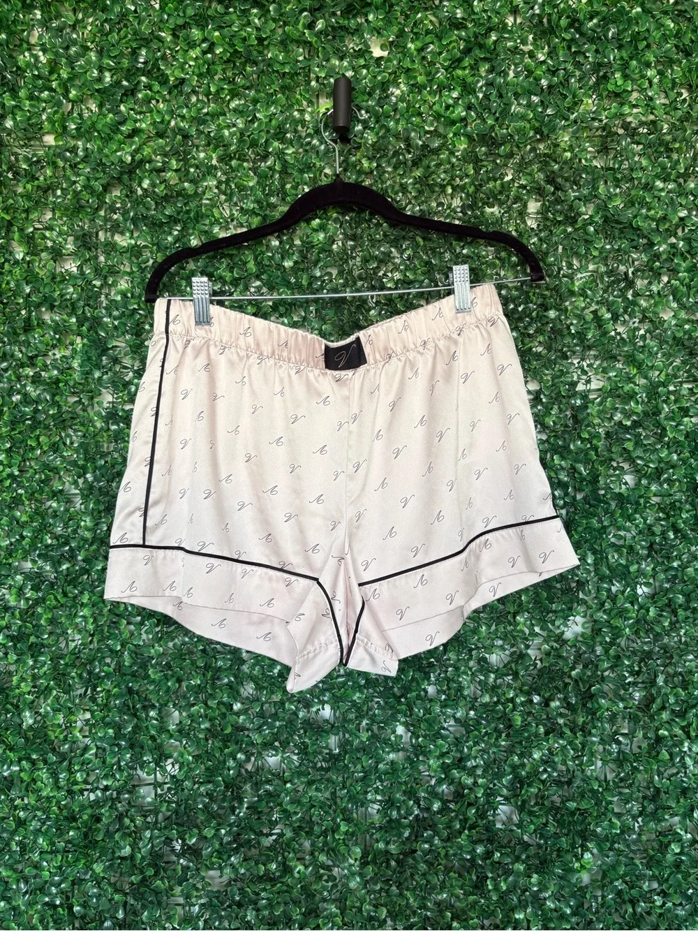 Victoria's Secret Cream Lounge Shorts with Black lining